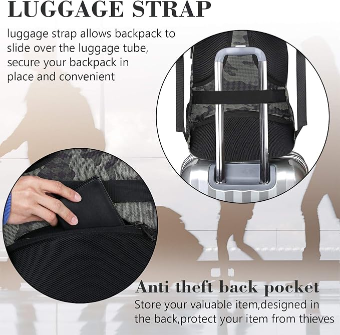 MATEIN Travel Backpack with USB, Sturdy College School Backpack - Image 3