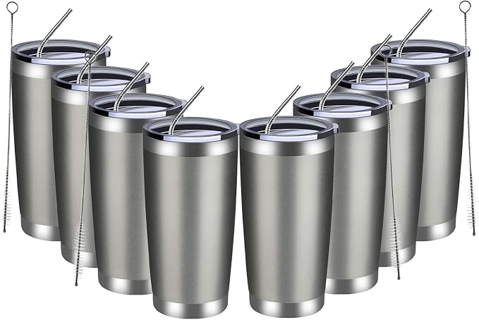 MEWAY 20oz Tumbler 8 Pack Double Wall Vacuum Insulated Travel Mug Bulk by MEWAY