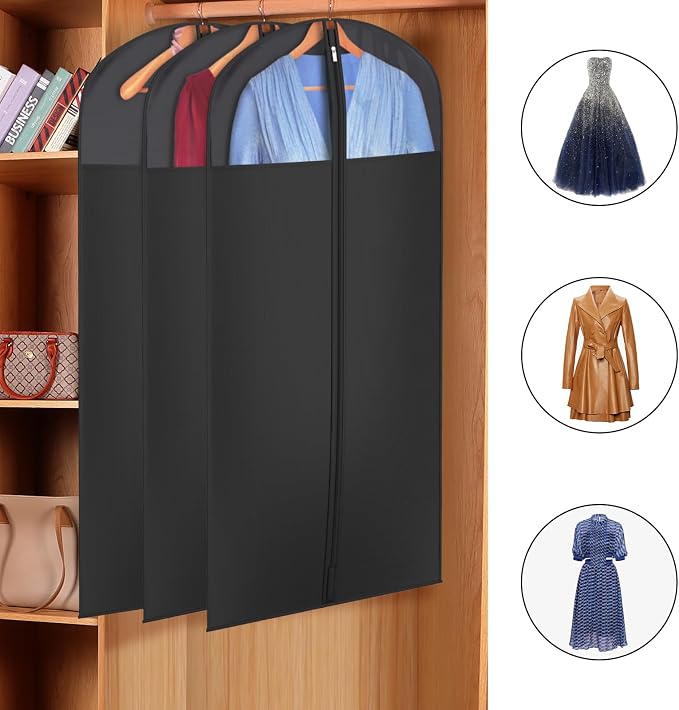 Univivi Long Garment Bags for Hanging Clothes, 6 Pack - Image 4