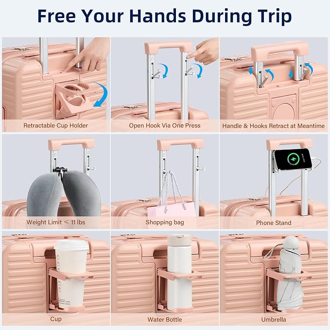 Hard Shell Suitcases Expandable Travel Luggage Sets 2 Piece, Carry on and Check - Image 2