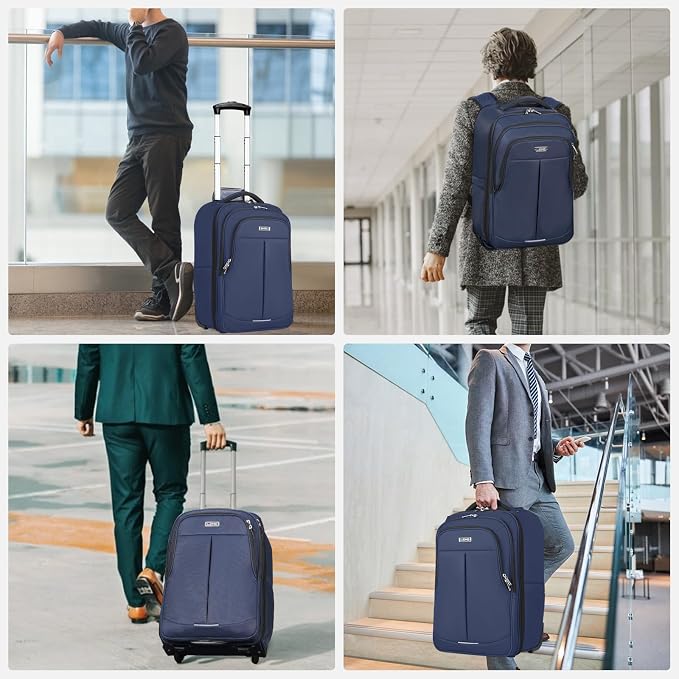 Rolling Backpack for Adults, 17 Inch Waterproof Carry-on Backpack - Image 8