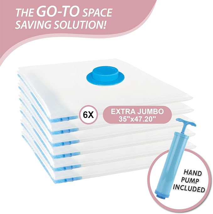 6 Pack XXL Jumbo Vacuum Storage Bags, Extra Large Vacuum Seal Bags - Image 4