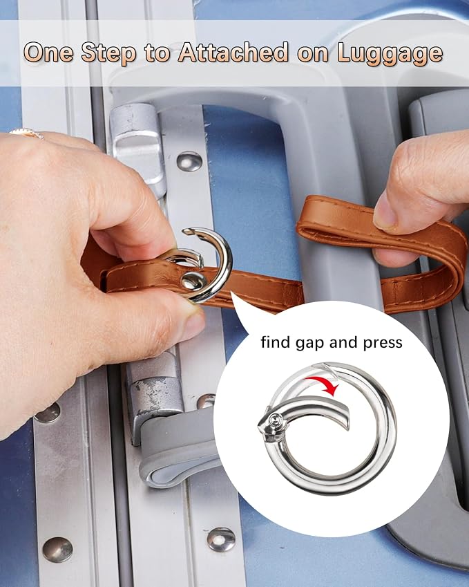 Teskyer Luggage Tags, 3 Pack Premium PU Leather Luggage Tags Privacy Protection - Image 5