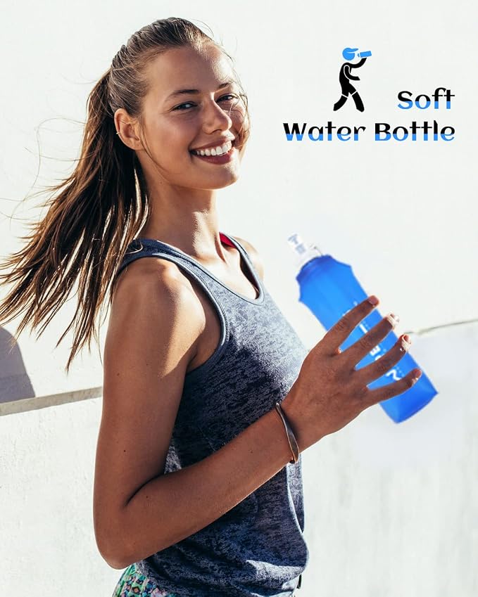 Folding Soft Flask Portable Collapsible Running Lightweight Water Bottle - Image 6