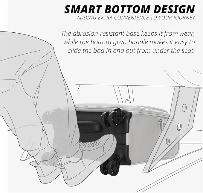 Verage Under Seat Luggage with Wheels, Softside Small Suitcase Spinner Carry On - Image 8