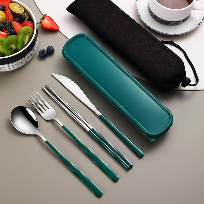 VANRA 4-Piece Portable Travel Utensils Set - Image 3
