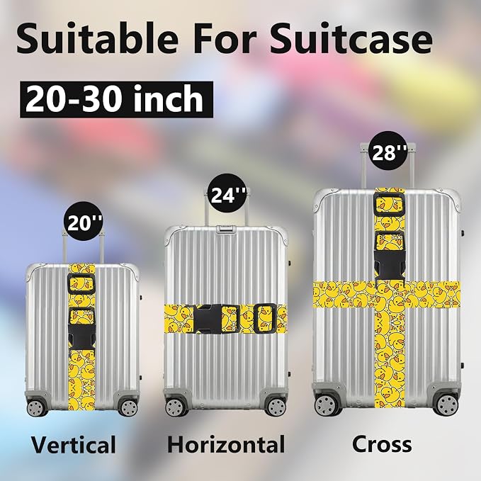 2 Pack Luggage Straps for Suitcases Adjustable Luggage Belt TSA Approved - Image 3