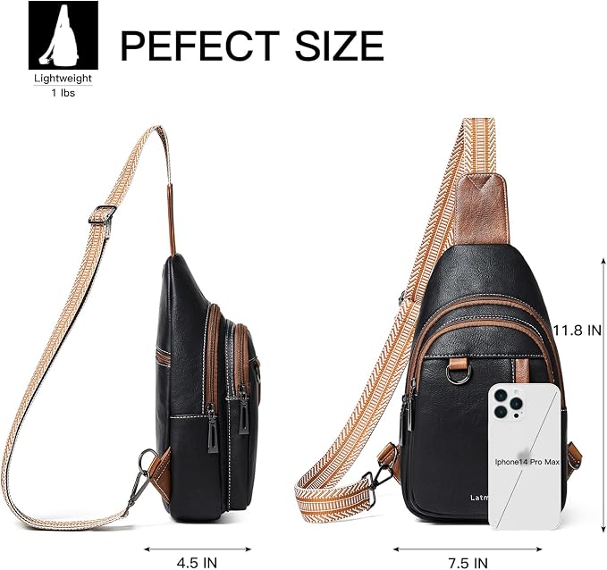 7L Sling Bag for Women Men Leather Small Sling Backpack Daypack Anti Theft - Image 5