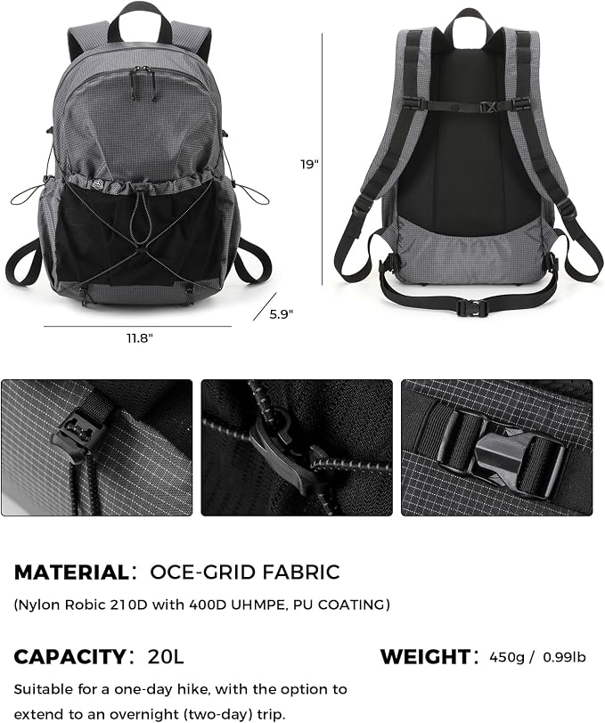 Lightweight Hiking Backpack, Camping Backpack 20L Small Backpacks Water - Image 3