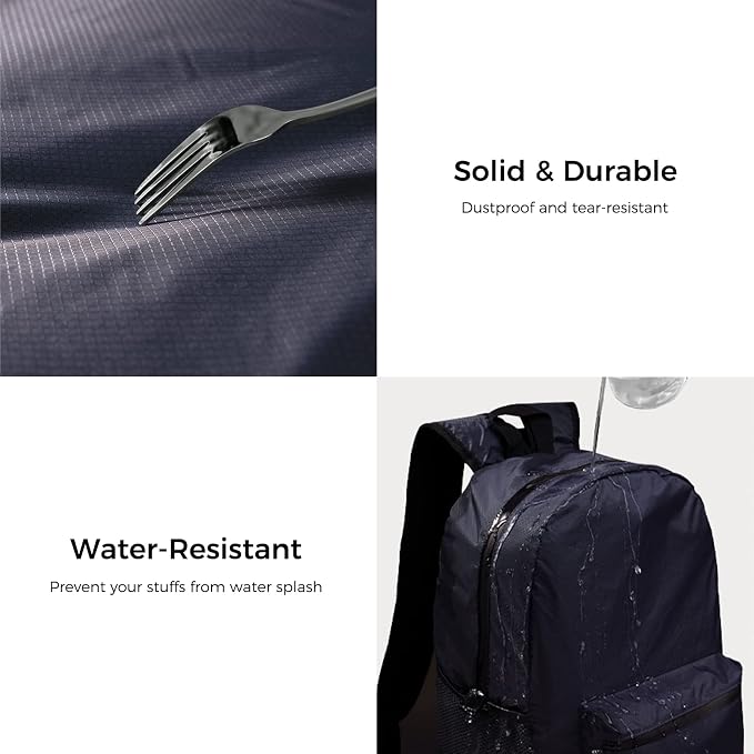 pack all 20L Lightweight Packable Backpack, Water Resistant Foldable Backpack - Image 2