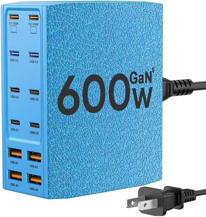 USB Charging Station, 12-Port USB C Charger Block by SAIPKYGS