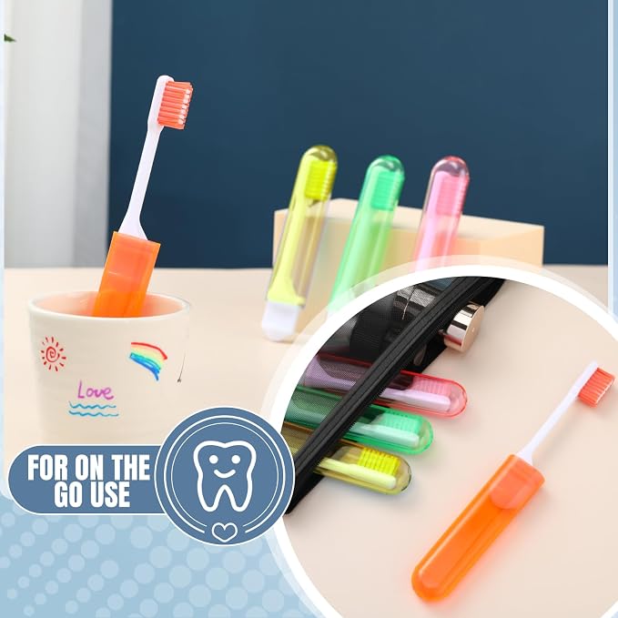Patelai 4 Pieces Travel Toothbrush Set, Soft Bristle Mini Foldable Tooth Brush - Image 7