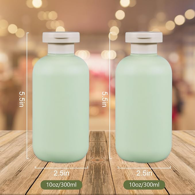 10oz Squeeze Bottles with Flip Cap, Refillable Plastic Travel Bottles - Image 2