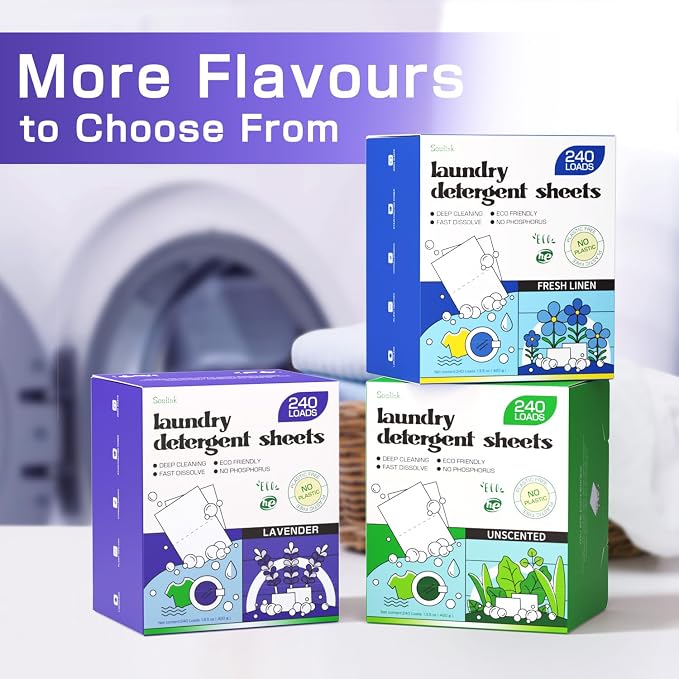 Soulink Laundry Detergent Sheets, 480 Loads, Eco-Friendly, Plant-Based - Image 5