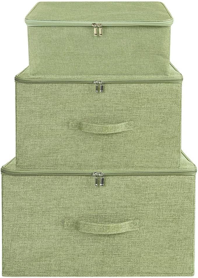 ANMINY 3PCS Storage Bins with Zipper Lids 36 Qt Lidded Fabric Storage Boxes - Image 5