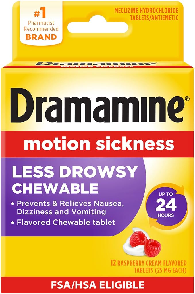 Dramamine Motion Sickness Less Drowsy, Chewables by Dramamine