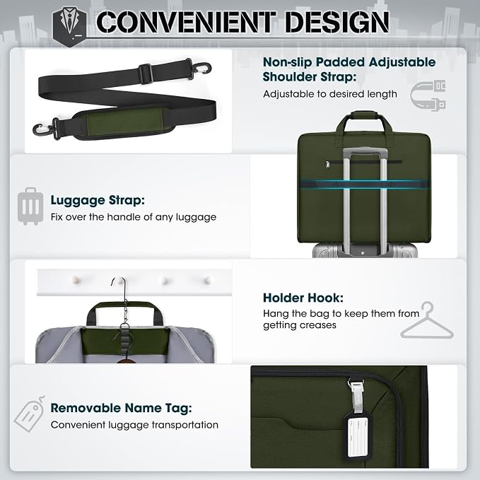 RAINSMORE Garment Bags for Travel Carry On Garment Bag for Hanging Clothes - Image 5