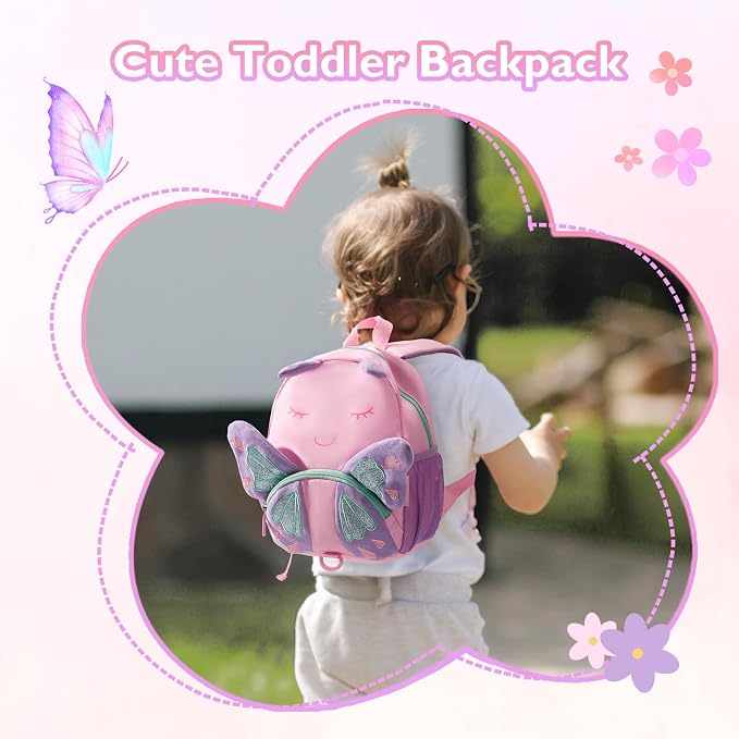 mommore Toddler Backpack for Girls 2-4, 3D Cartoon Cute Kids Backpack - Image 2