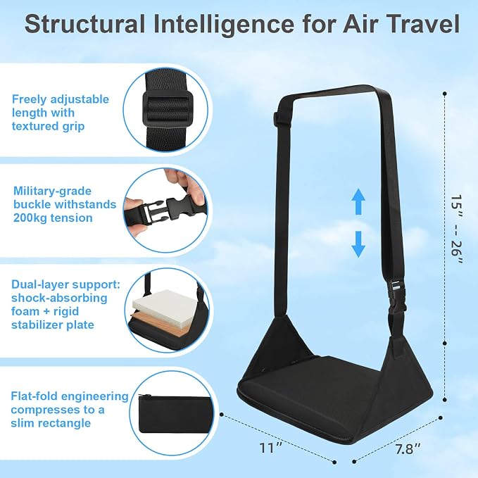 Foot Hammock for Plane Travel, Upgraded Airplane Foot Rest - Image 3
