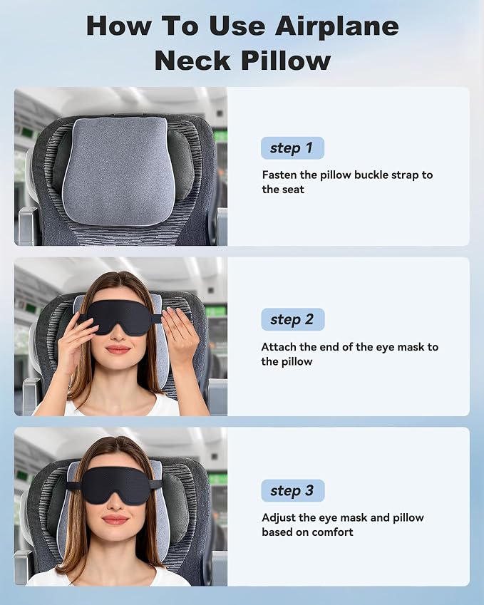 JefDiee Travel Pillows for Airplanes, Travel Pillow - Image 5