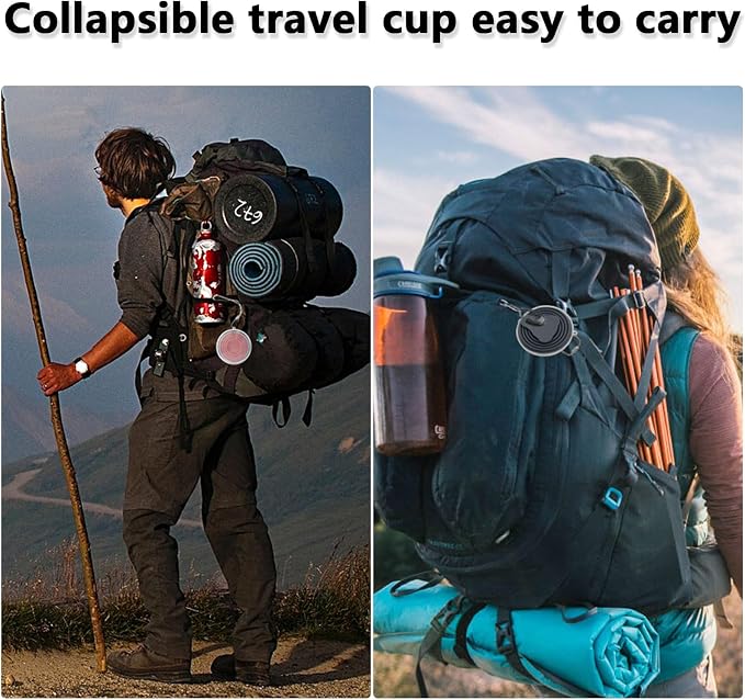 Litoexpe 4 Pack Silicone Collapsible Travel Cup Portable Folding Camping Cup - Image 6