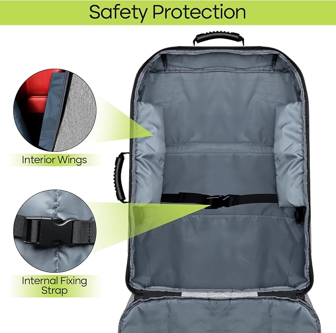 Padded Car Seat Travel Bag for Airplane, Heavy Duty Backpack for Air Travel - Image 5