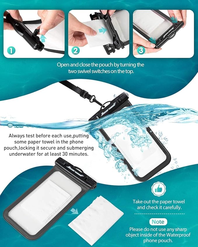 Hiearcool Waterproof Phone Pouch, Waterproof Phone Case, Waterproof Cellphone - Image 5