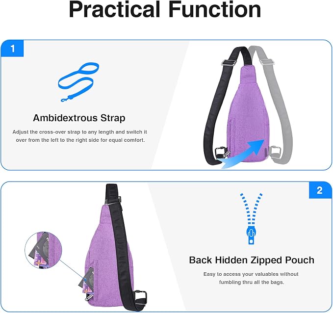 WATERFLY Small Crossbody Sling Backpack Anti Theft Backpack - Image 4