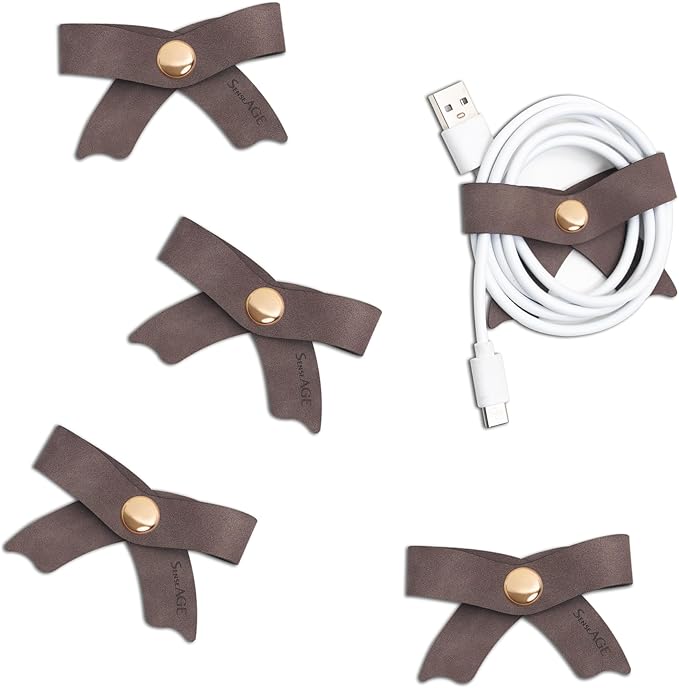 SenseAGE 5 Pack Cord Organizer, Bow Cord Keeper, Cable Organizer USB Holder by SenseAGE