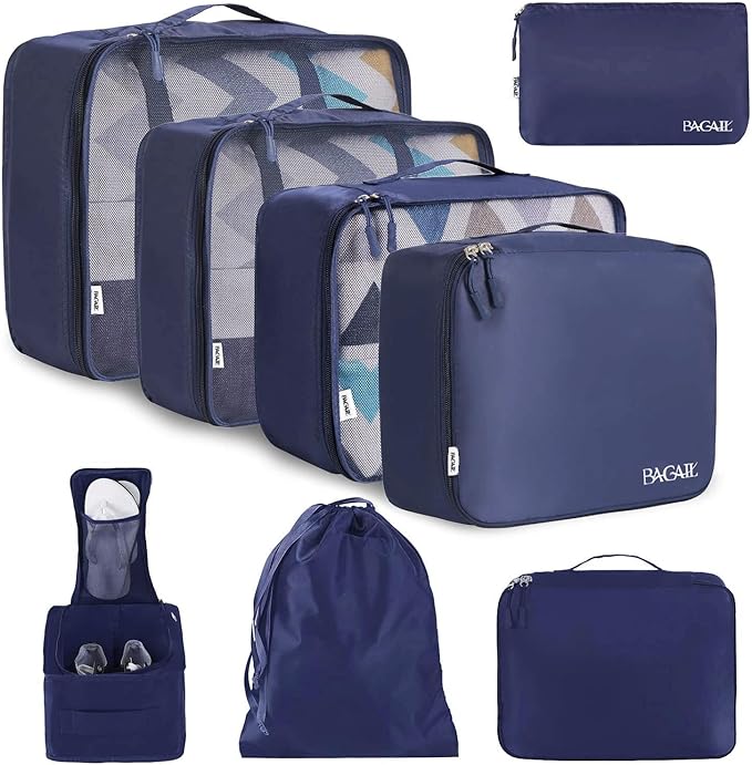 BAGAIL 8 Set Packing Cubes Luggage Packing Organizers by BAGAIL