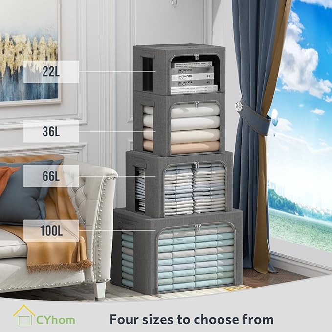 4 Pack Clothes Storage Bins - Image 4