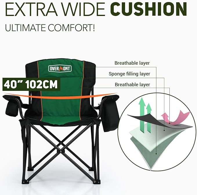 Overmont Oversized Folding Camping Chair - Image 4
