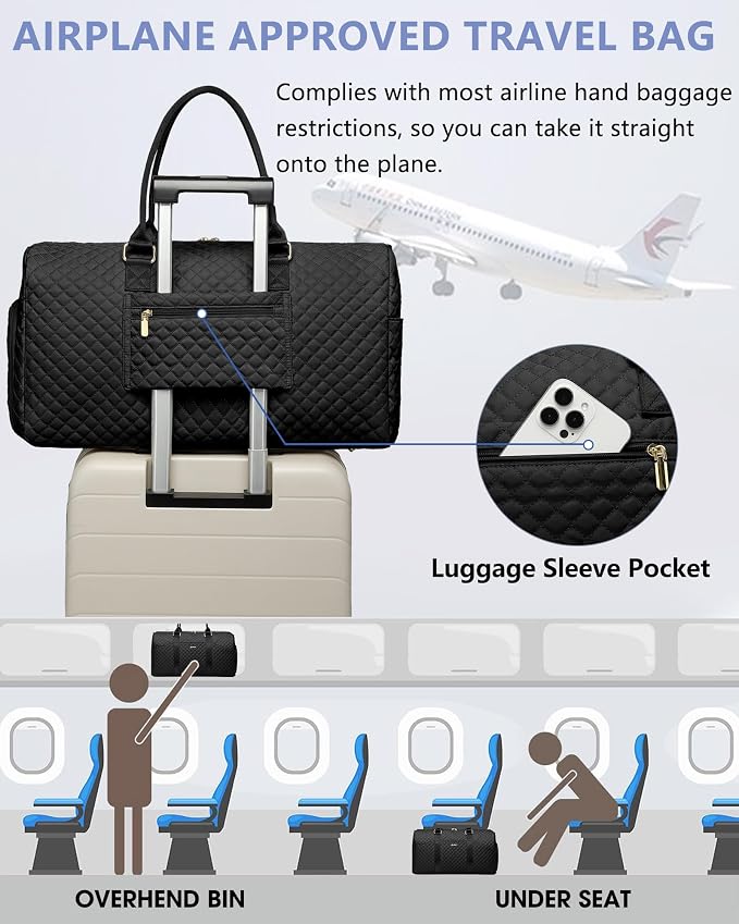 Women Weekender Travel Duffle Bag: Travel Duffel Overnight Bags - Image 6