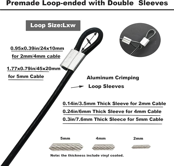 5 Pcs 4mm Wire 24 inch Vinyl Coated Stainless Steel Cable - Image 4