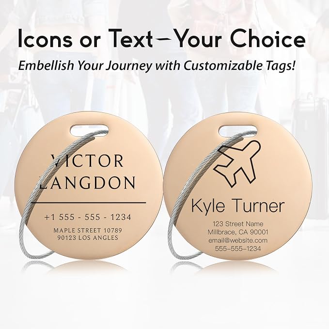 Customized Stainless Steel Luggage Tags: Personalize Your Suitcases, and Bags - Image 3