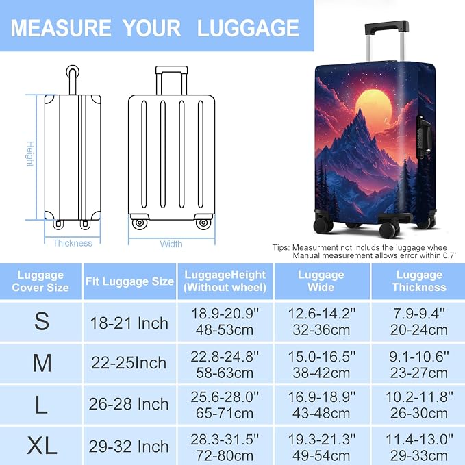 Luggage Cover Washable Suitcase Protector Anti-scratch Suitcase cover Fits - Image 6