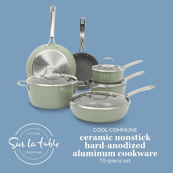 Sur La Table Kitchen Essentials Cool Commune Hard Anodized 10 Piece PFA Free - Image 2