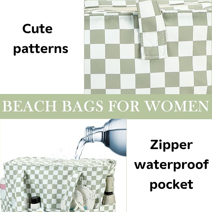 LEDAOU Beach Bag Waterproof Sandproof Women Tote Bag Pool Bag - Image 8