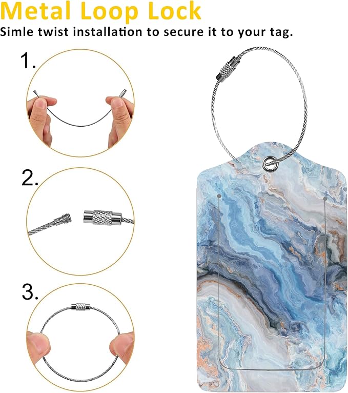 2 Pack Abstract Marble Luggage Tag - Image 3