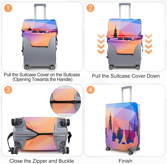 Pink Dino Suitcase Luggage Cover, Thick Suitcase Cover - Image 5