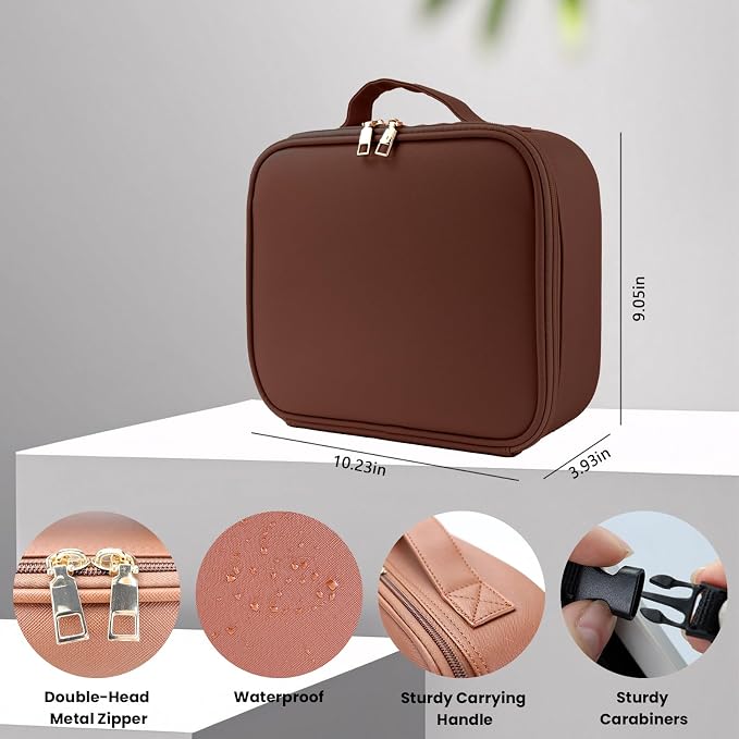 Travel Makeup Bag with LED Mirror and Light Travel Makeup Case Cosmetic - Image 5