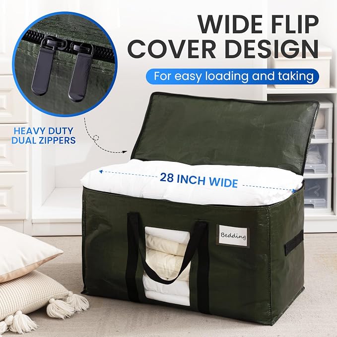 TAILI 6 Pack Green Extra Large Moving Bags, Heavy Duty Totes - Image 5