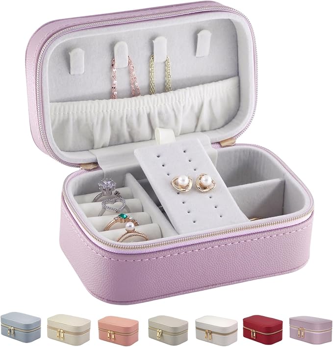 Small Jewelry Travel Case for Women Zippered Leather Small Jewelry Organizer by Betvivsmalltraveljewelrycase