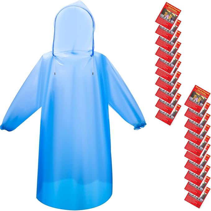 Bruvoalon 6 & 20 Pack Disposable Rain Ponchos by Bruvoalon