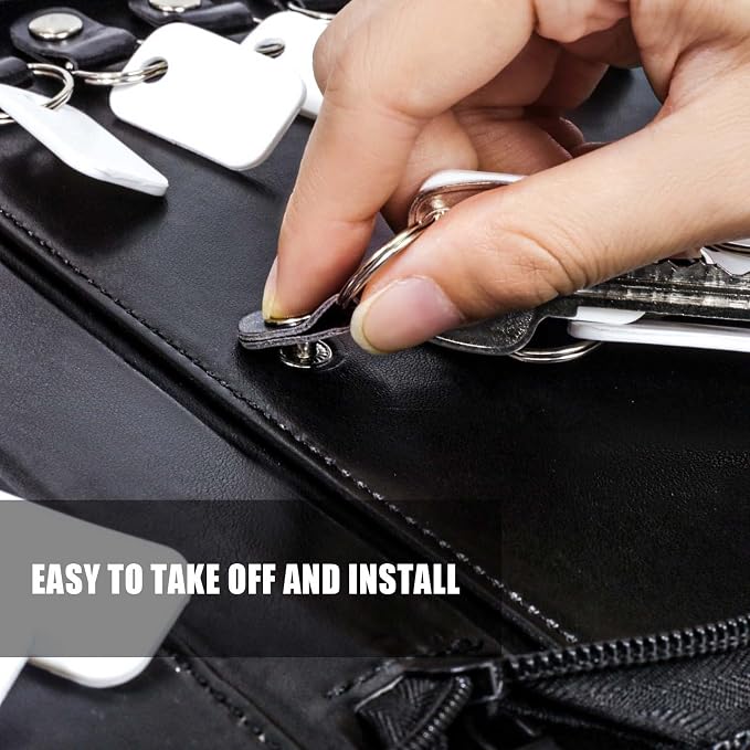 Portable Zippered Key Case, Leather Key Organizer - Image 4