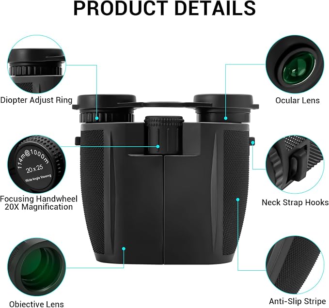 20x25 Binoculars for Adults & Kids, High Power Easy Focus, Waterproof Compact - Image 7
