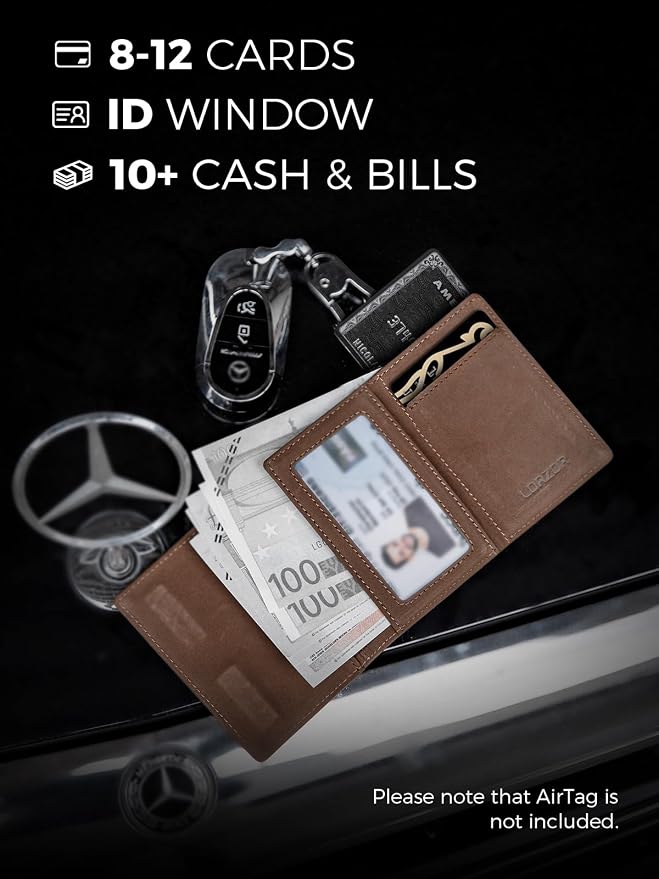 LORZOR Wallet for Men with Metal Card Holder, Pop Up Wallet, Finest Full Grain - Image 5