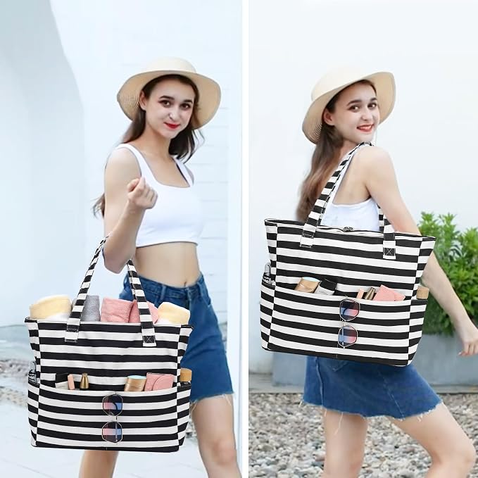 Beach Pool Bags Tote for Women Ladies Large Gym Tote Carry On Bag - Image 5