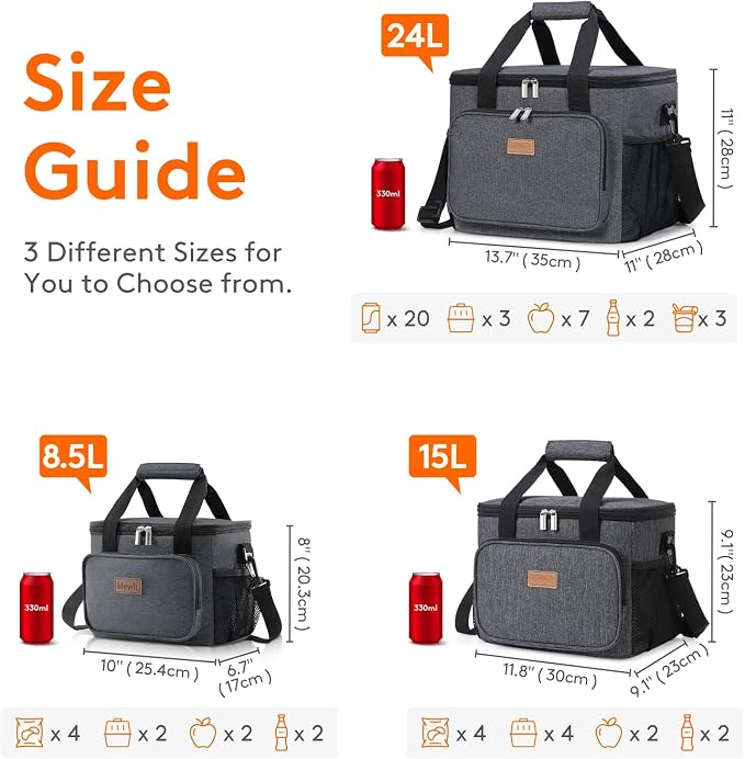 Lifewit Large Lunch Bag Insulated Lunch Box Soft Cooler Cooling Tote - Image 3