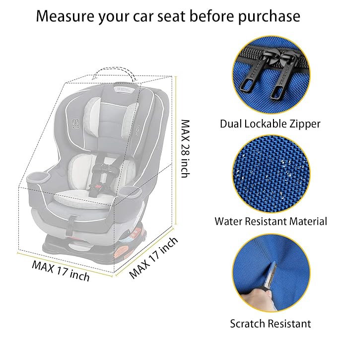 YOREPEK Car Seat Travel Bag, Padded Car Seats Backpack - Image 2